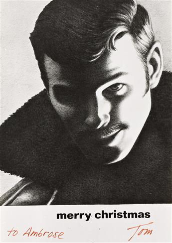 TOM OF FINLAND (1920-1991) Group of 4 Photographs Signed, or Inscribed and Signed, Tom, to Ambrose, in red or black ink,